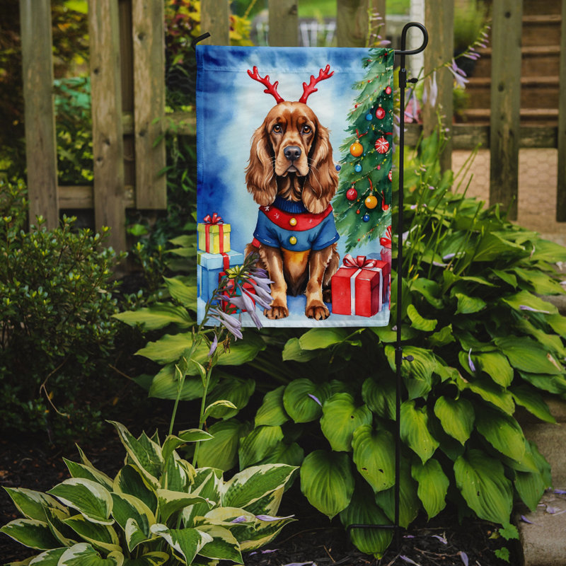 Drapeau de Noël renne de jardin, Épagneul cocker anglais
