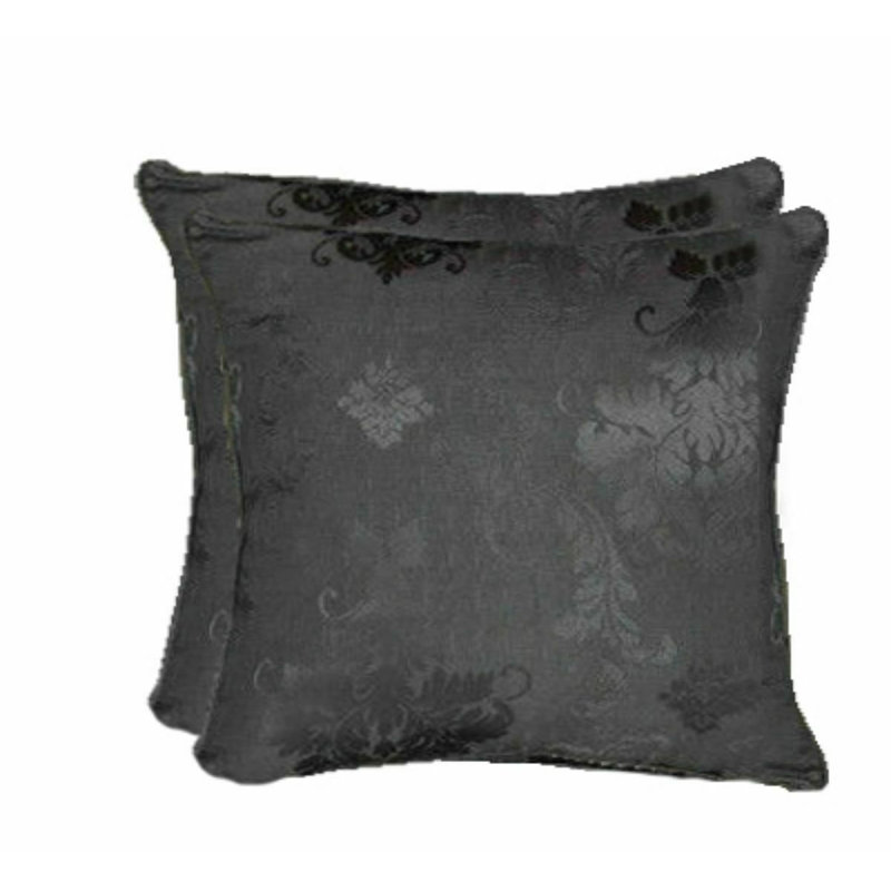 Virgina Floral Square Throw Pillow Cover, Grey silver, 56cm H x 56cm W