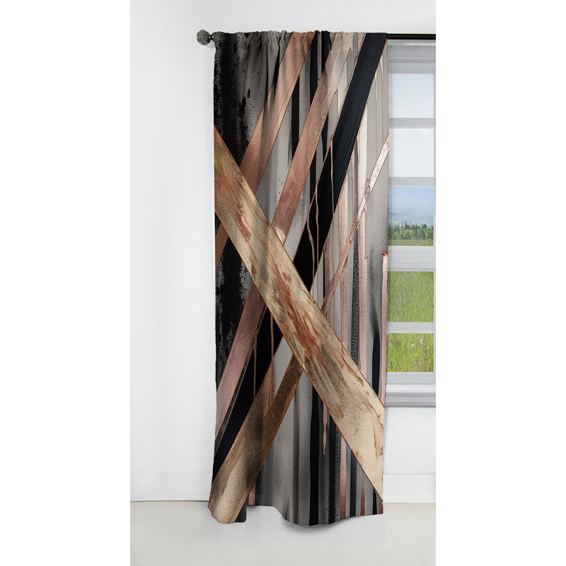 Rideaux occultant et marbre occultant Metallic Stripes III - 1 panneaux, L 52 po x L 120 po