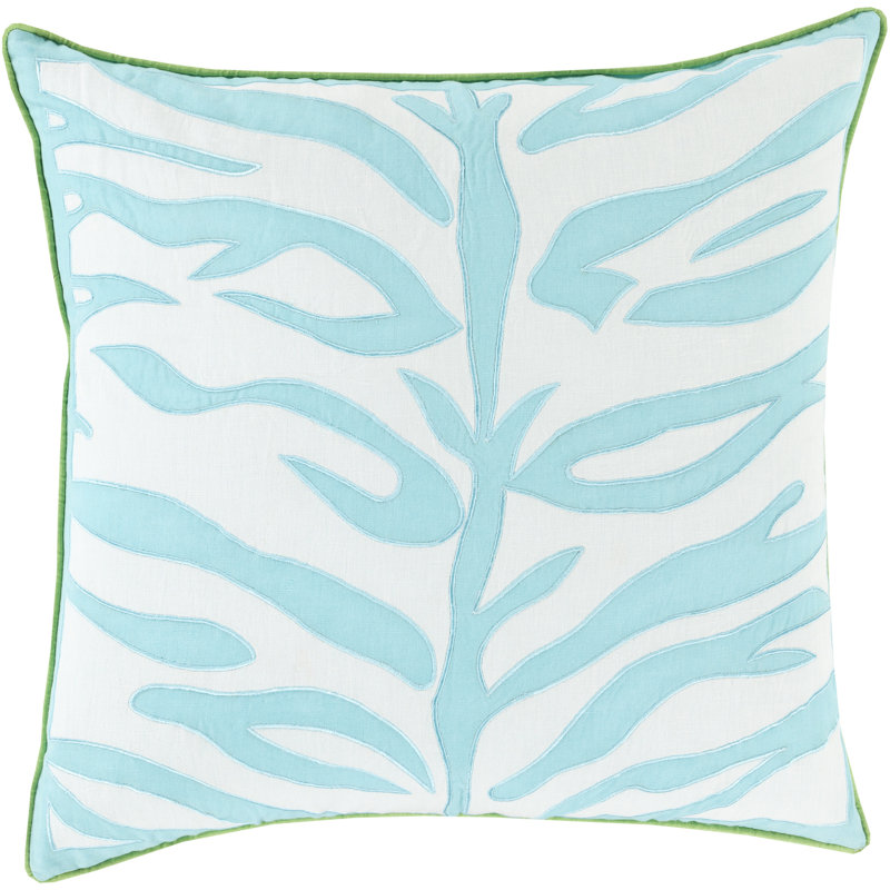 Valentina Animal Print Linen Pillow Cover, 22" x 22", Grass Green/White