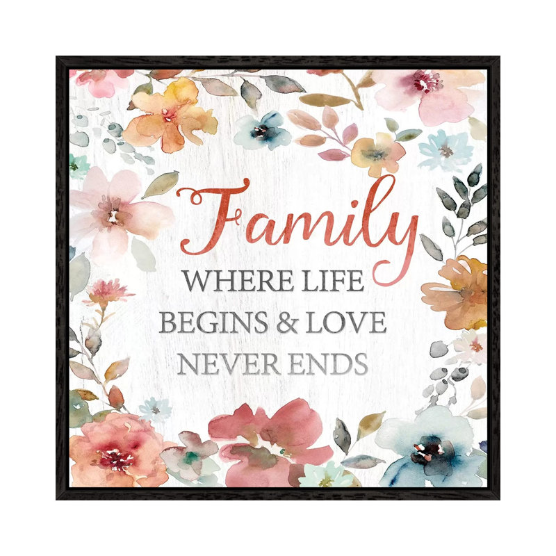 Family Life Begins by Carol Robinson - Print on Canvas, Black Framed, 45.72 cm H x 45.72 cm W