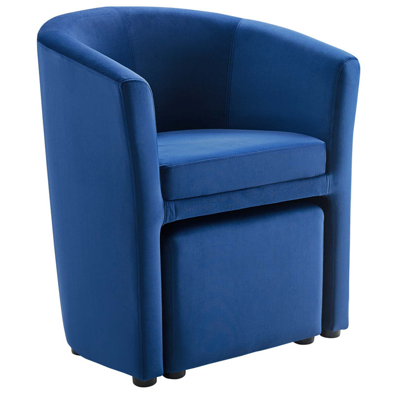 Ensemble de fauteuil avec repose-pieds et repose-pieds Divulge, Bleu marine