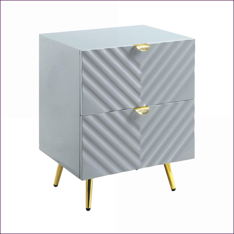 Table de chevet 2 tiroirs Gaines Gray