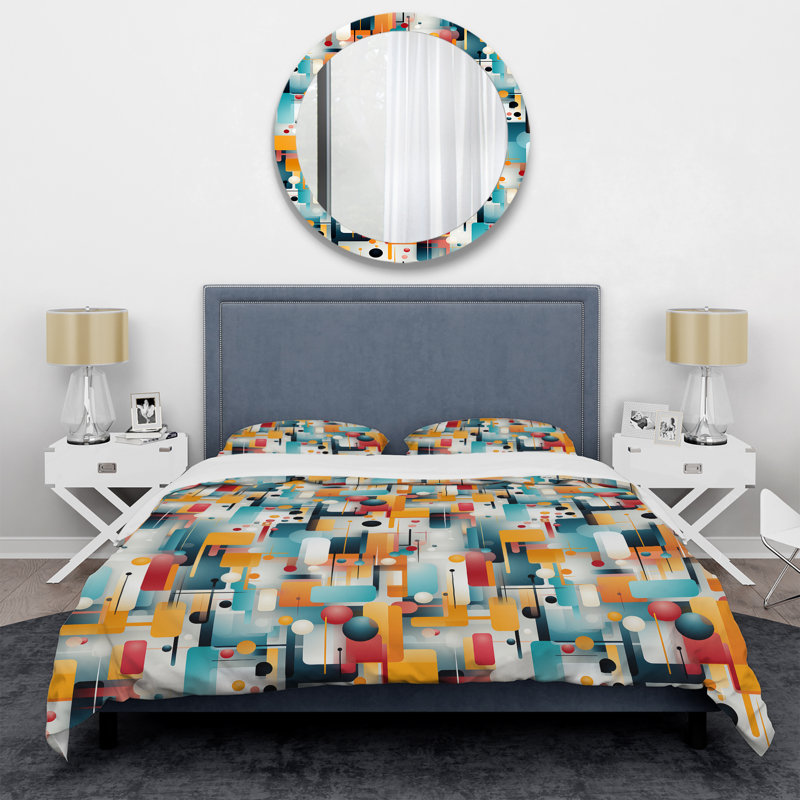 Ensemble de housse de couette Urban Geometric Ii I, Housse de couette pour très grand lit et 2 très