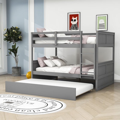 Eviee Full Over Full Wood Bunk Bed with Trundle