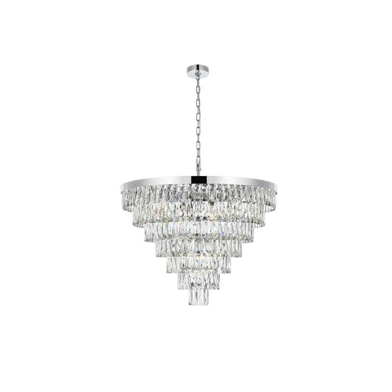 Lustre rond 32 pouces Iva , Chrome chrome