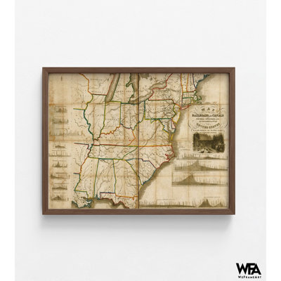 Railroads And Canals Finished Unfinished And In Contemplation In The United States 1834, Railway Art Print, Antique US Office Decor