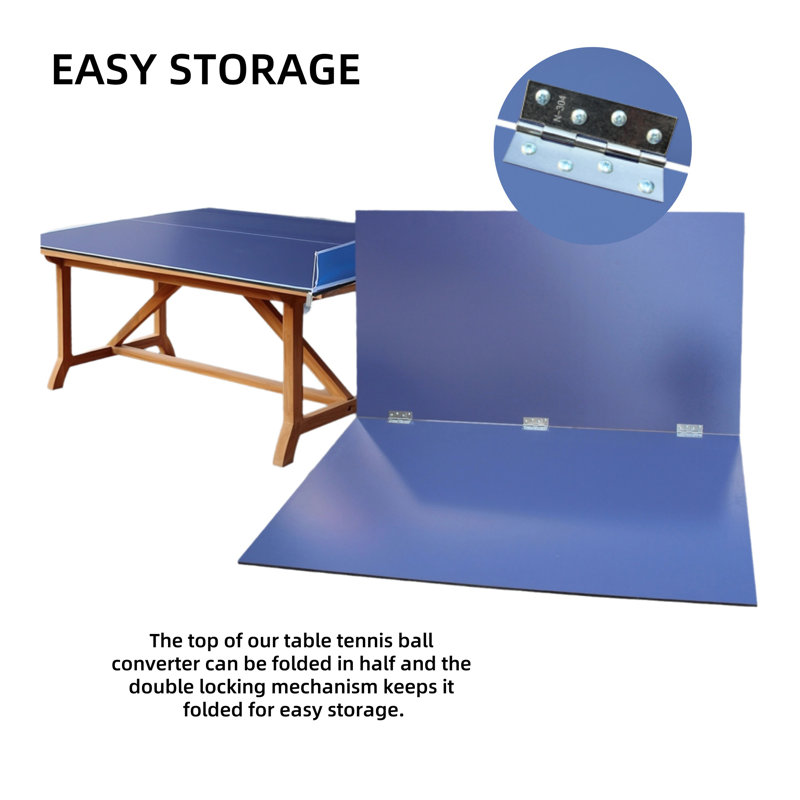 Medium Table Tennis Conversion Table Top Foldable Portable Table Tennis Table Top, Blue, 0.48" H x 84" W x 48" D