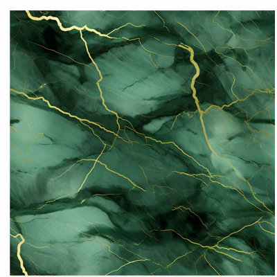 Abstrait vert foncé abstrait Geode Crystal Dream II, reproduction d'art moderne sans cadre