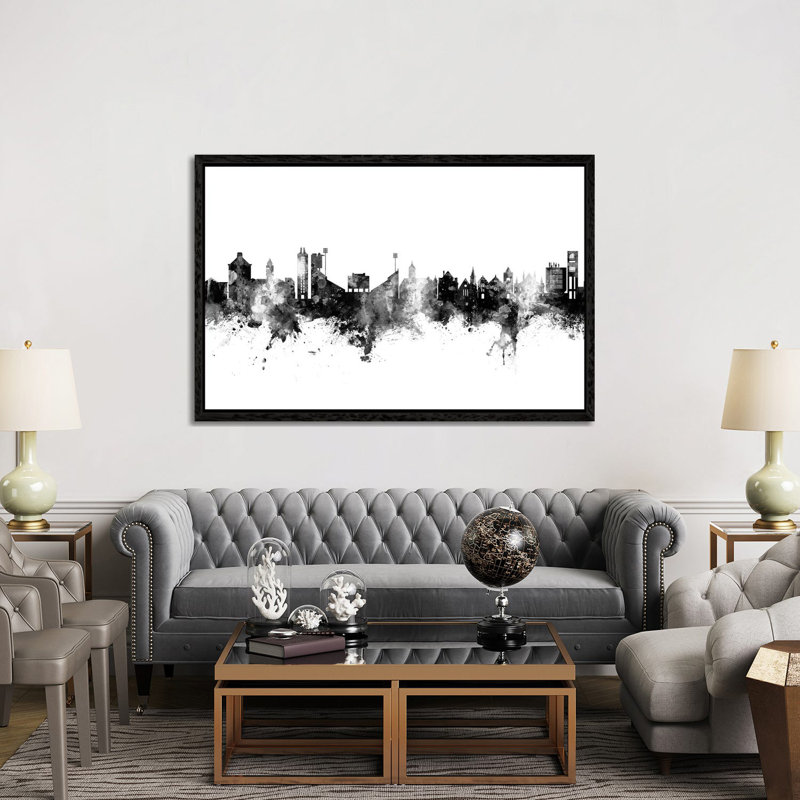 Lawrence Kansas Skyline by Michael Tompsett - 1 Piece Wall Art on Canvas, 101.6cm H x 152.4cm W x 3.81cm D