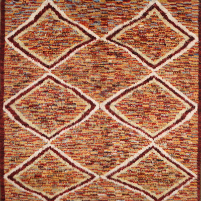 Tapis de zone rouge/brun contemporain