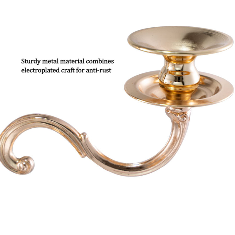 Gold 28-Inch 5-Arm Metal Candelabra Candle Holder