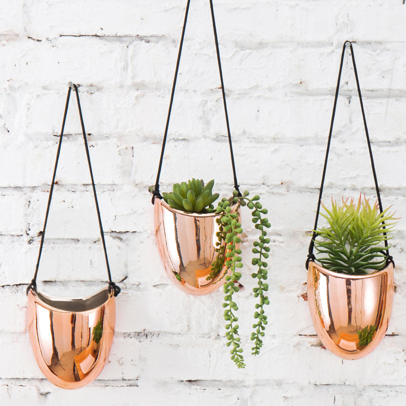 Hanging Planter, Rose Gold