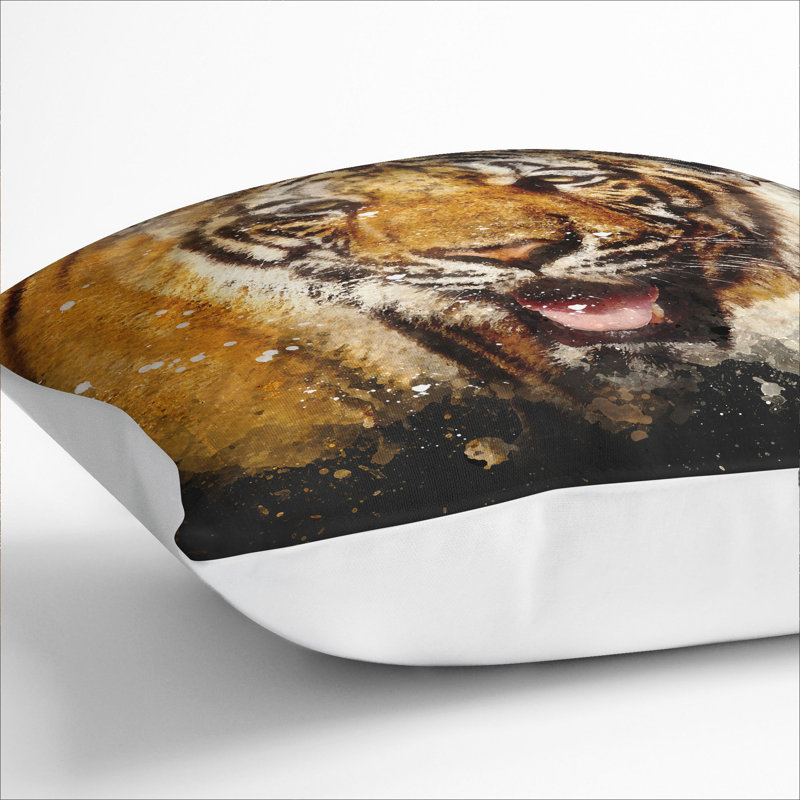 Tiger Vol.7 Scatter Cushion, 40cm H x 40cm W x 15cm D, White