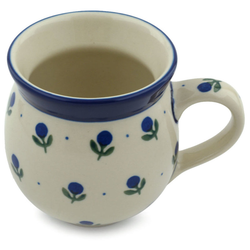 Grande tasse à bulles en grès 12 oz - Blue Buds, 12