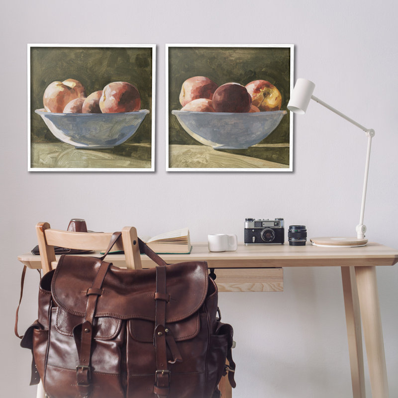 "Bowls Of Apples Single Photo Frame" par Emma Caroline, 2 pièces sur toile, Giclée encadrée blanc bord de mer