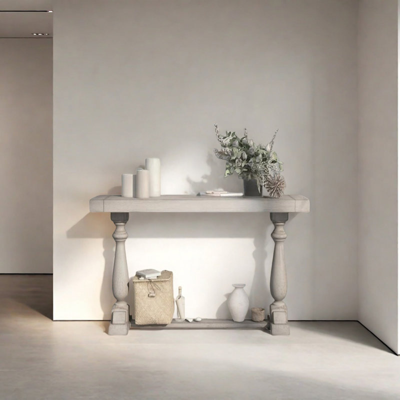 Console rétro minimaliste, Beige, H 31,5 po x l 51,18 po x P 13,78 po