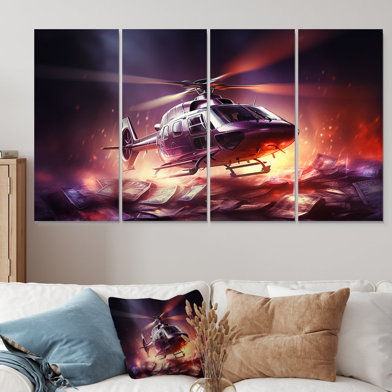 Ensemble de décoration murale héliportée 4 pièces, H 28 po x l 48 po