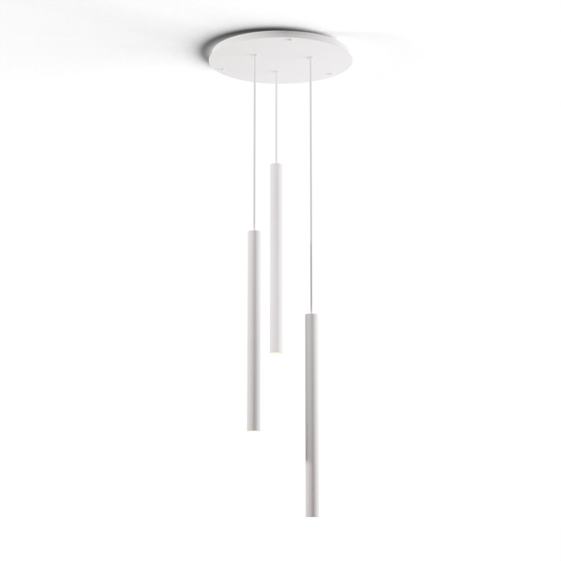 3 - Light LED Cluster Pendant, Matte White