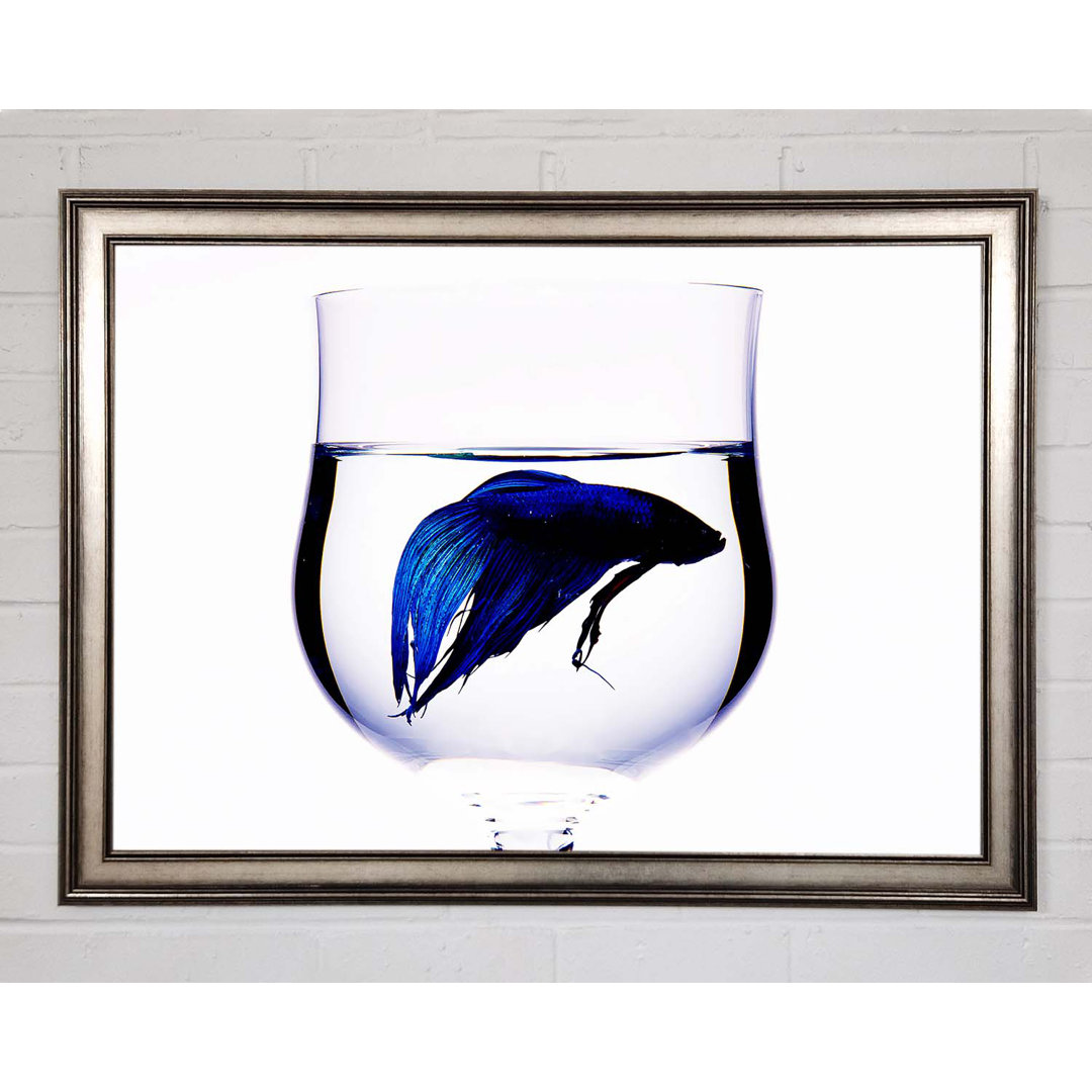 Gerahmtes Leinwandbild Wineglass Fish