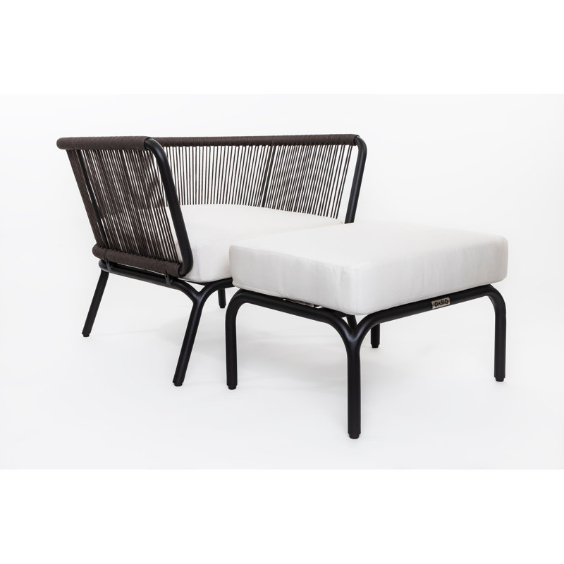 Yland Outdoor Lounge Chair, Anthracite/Taupe, White