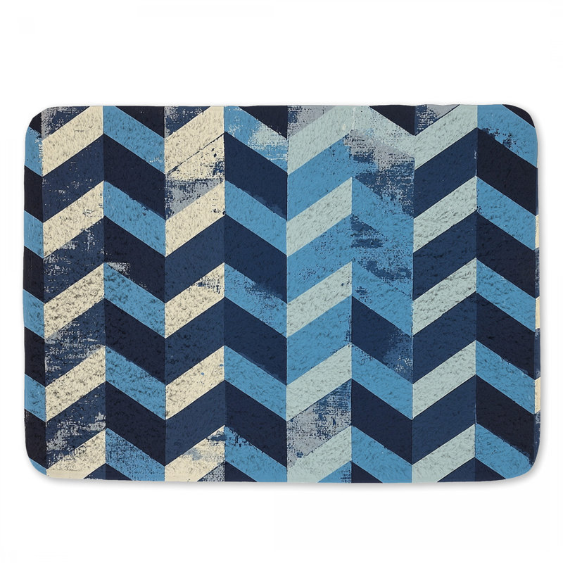 Décoration de salle de bain à motif de chevrons scandinave, L 24 po x l 17 po