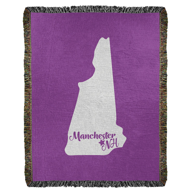 Jeté en coton tissé new hampshire manchester, l 60 po x L 80 po, Violet