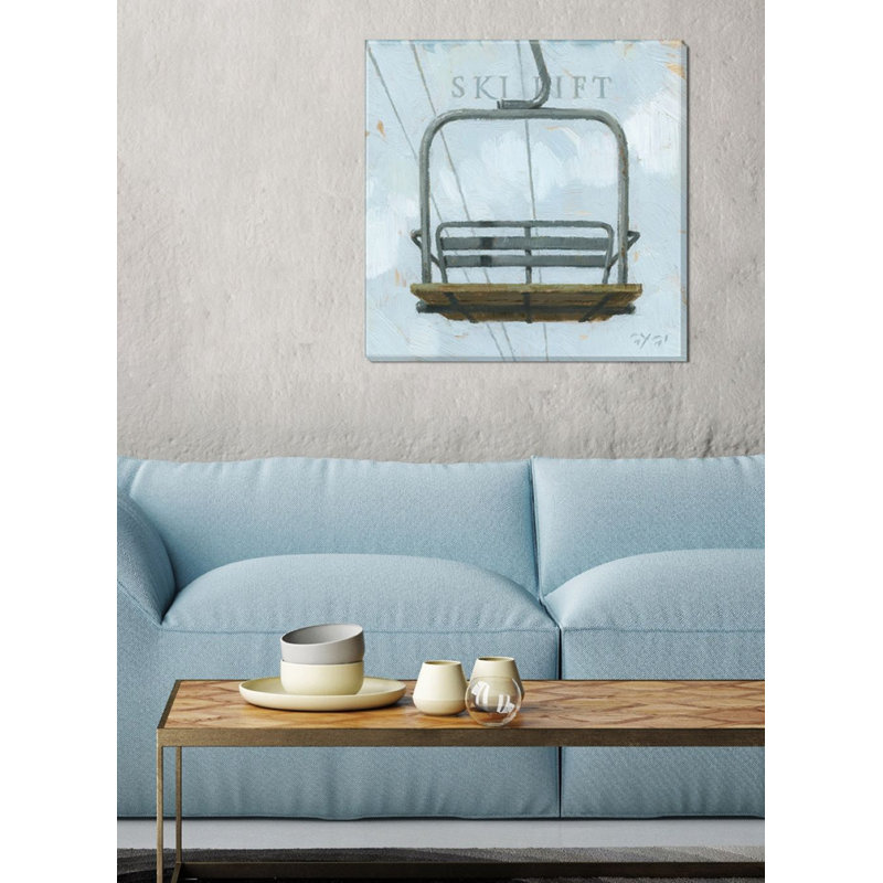 «Ski Lift», art mural, H 20 po x l 20 po x P 1 po