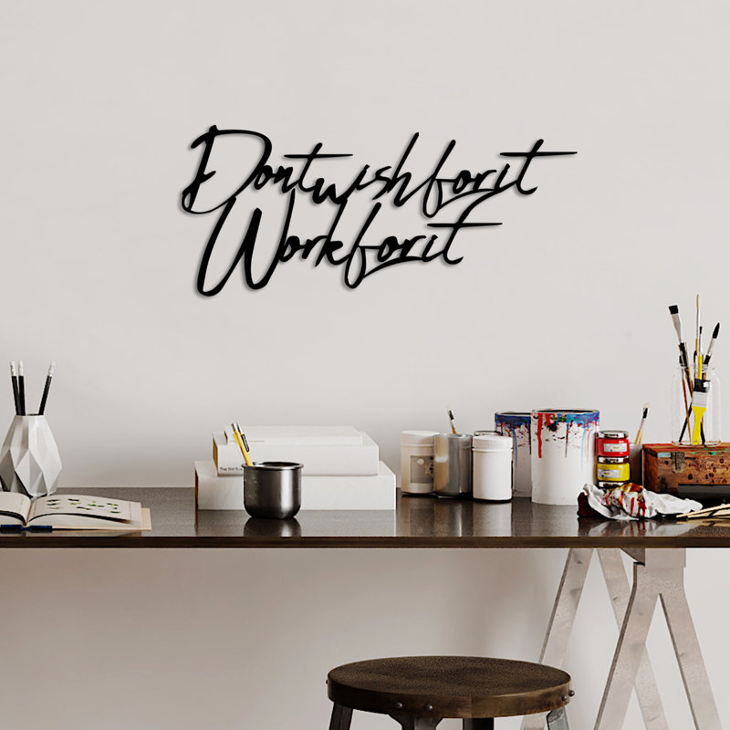 Stylish Decorative Metal Wall Accessory, Black Finish, 21.7 x 9.1 inches | 100% Metal Construction, Thickness: 0.06 inches | Lightweight at 0.5 lbs, Perfect for Home Decor & Modern Interiors, Durable and Eye-Catching Design