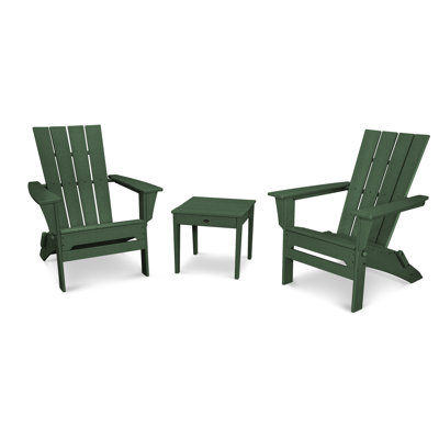 POLYWOOD Quattro Folding Chair 3-Piece Adirondack Set