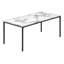 Ensemble de table, ensemble de 3 pièces, café, métal d'extrémité, stratifié d'aspect marbre blanc, contemporain, moderne