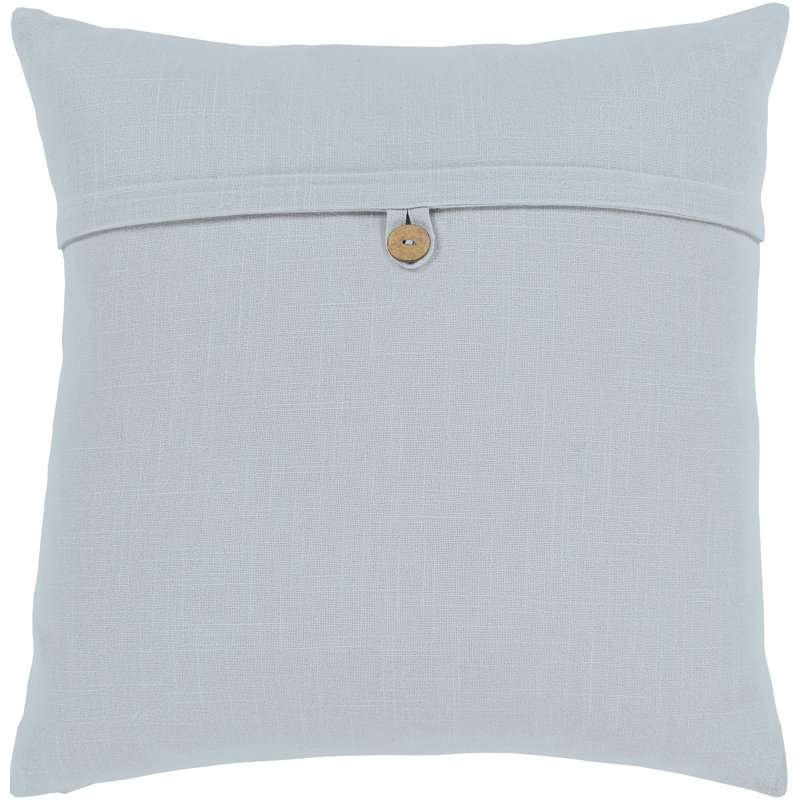 Gyuri Modern Cotton Throw Pillow Cover, 18" x 18", Ice Blue