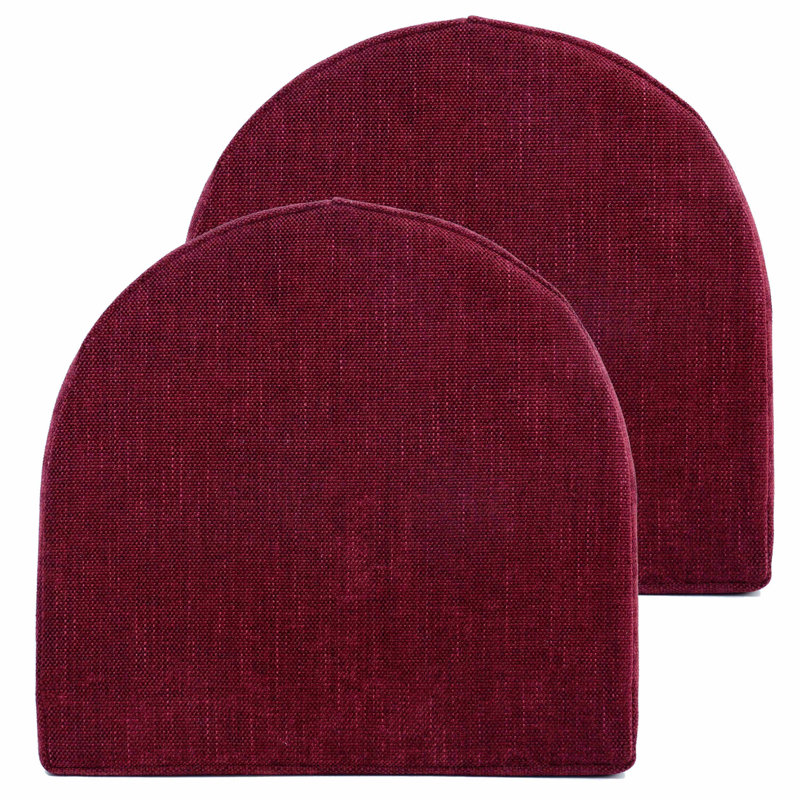 Indoor High Density Memory Foam Chair Pads With Ties, 2, Wine