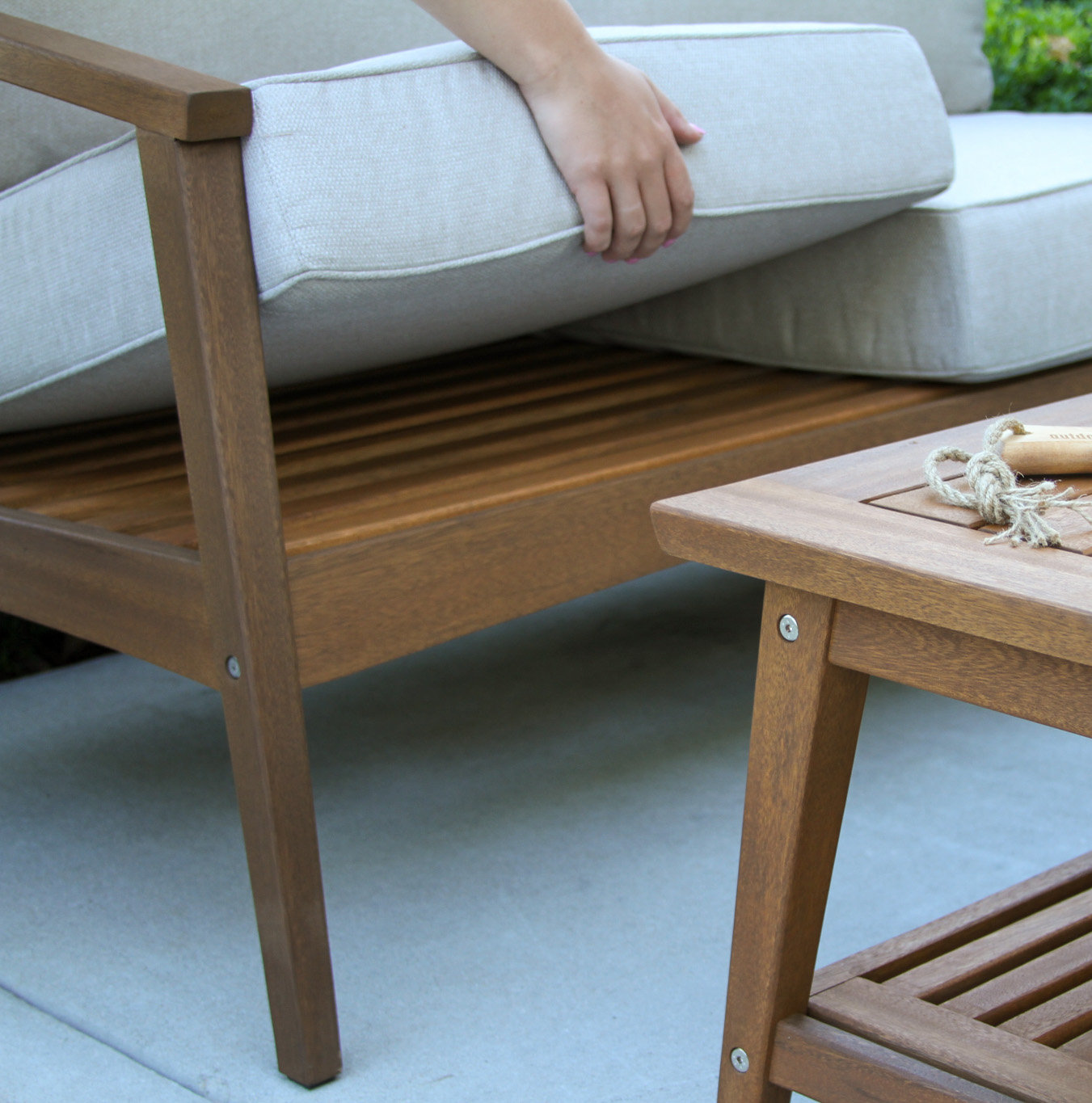 Akiva Eucalyptus 4 - Person Patio Conversation Set with Cushions