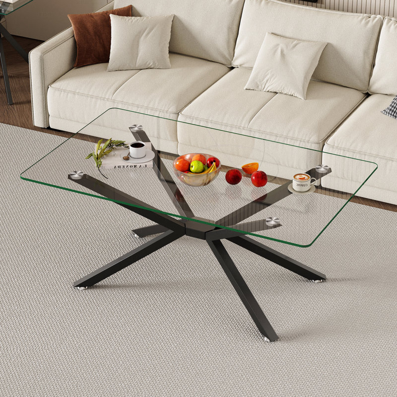Table basse 39,37 po, Noir/transparent