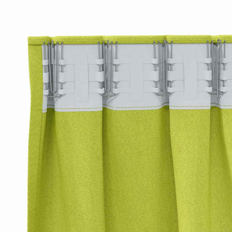 Blackout Curtain Pair, Green, 175cm Width x 140cm Drop