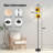  68.5" Standing Floor Lamp Bright Sunflower Turquoise Brown Splatter Dimmable Metal Pole Lamp with Linen Lampshade LED Bulb Included