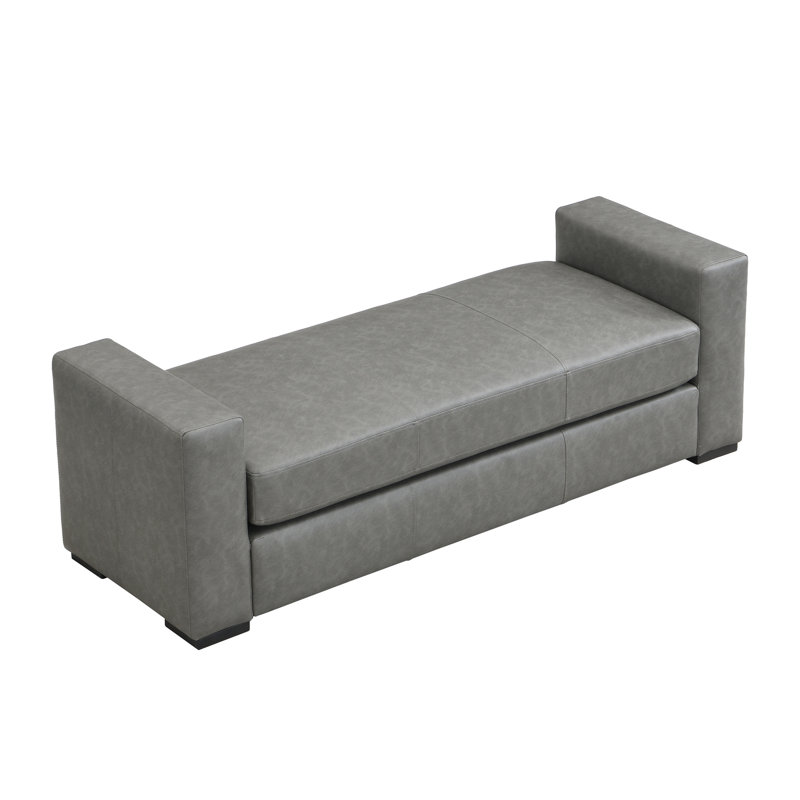 Banc rembourré avec accoudoirs Emanuel, Gris