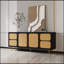 Armoire de rangement polyvalente en rotin avec tablettes réglables pour l'organisation à la maison