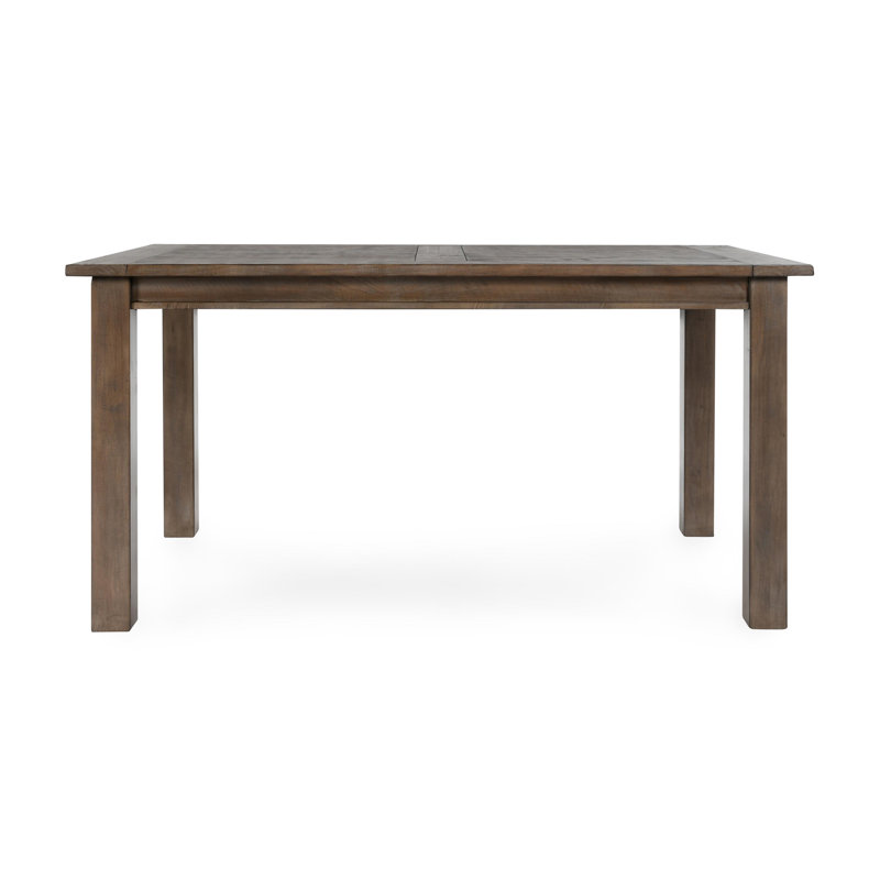 Kraker Solid Wood Dining Table, Distressed Brown