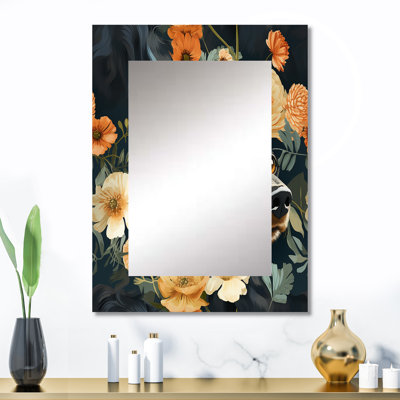 Perkasie Daschund Dog - animal print  Mirror, Casual Unique Wall Mirror, Printed Metal Art