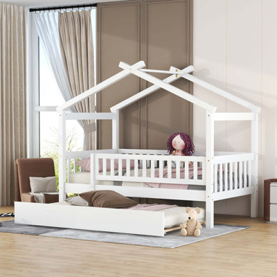 Imaginative House Bed with Space-Saving Trundle