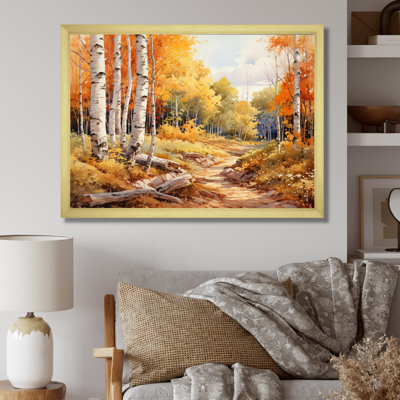 Birch Woods Gilded Pathway II - Imprimé