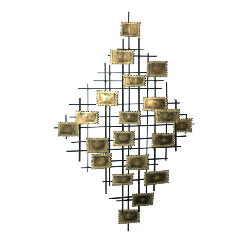 Sculpture laiton laiton brutaliste par Paul Harvey