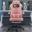 Radelldar Adjustable Reclining Ergonomic Faux Leather Swiveling PC & Racing Game Chair with Footrest-412626856-412626868