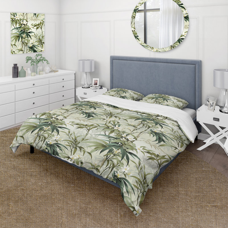 Tropical Zen  Pattern III Bedding, King Duvet Cover + 2 King Shams
