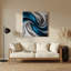 Gradient Abstract 63, art mural en métal bleu-179495314