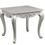 Table basse de style traditionnel en bois avec finition argentée