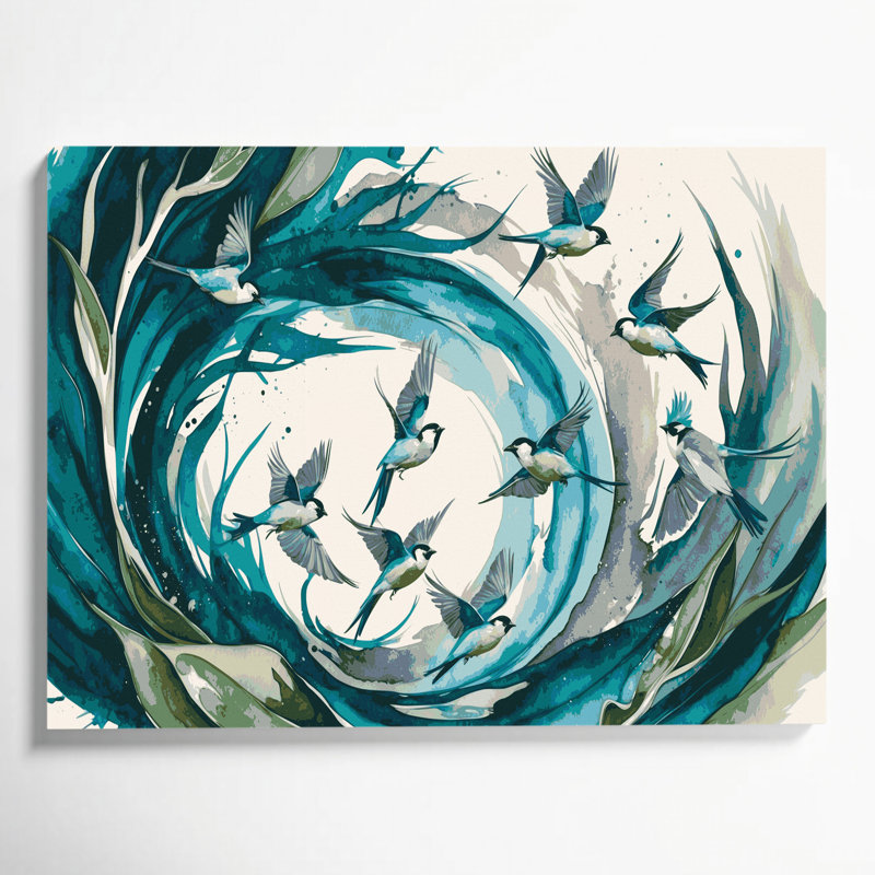 «Birds Sayaca Tanager», art mural sur toile blanche, H 12 po x l 18 po
