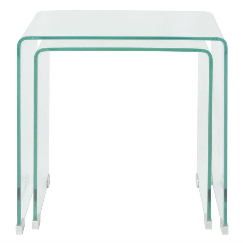 Kopnisky Glass Top Sled Nesting Tables